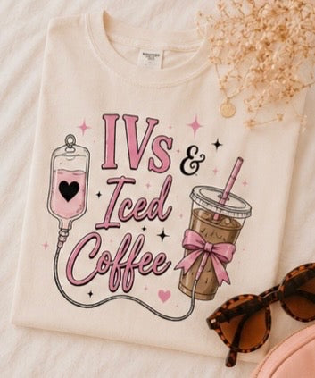 IVs & Iced Coffee| Aesthetic Graphic Tee