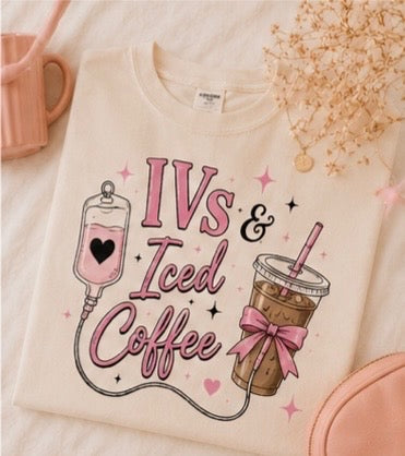 IVs & Iced Coffee| Aesthetic Graphic Tee