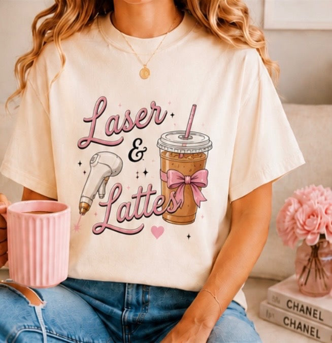 Laser & Lattes| Aesthetic Graphic Tee
