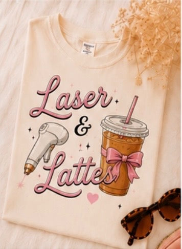 Laser & Lattes| Aesthetic Graphic Tee