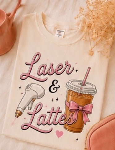Laser & Lattes| Aesthetic Graphic Tee